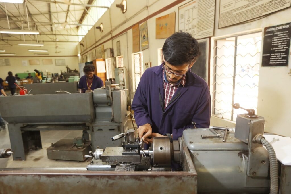 Mechanical Department student in the lab